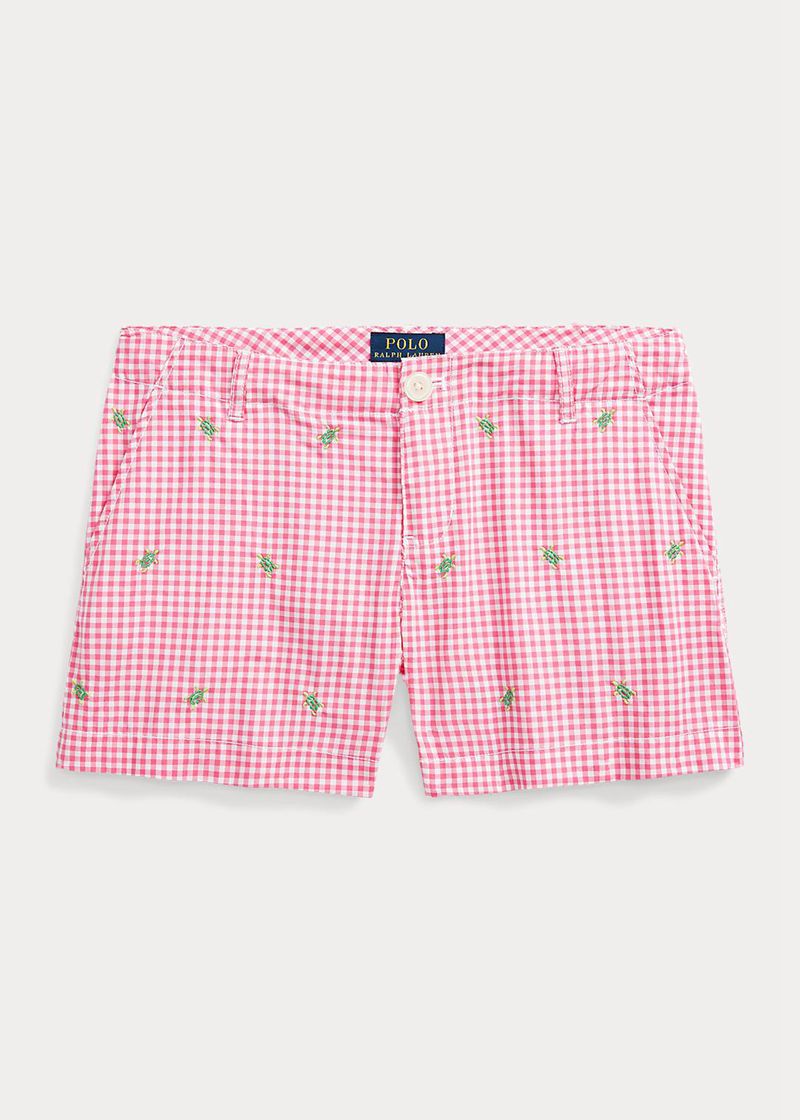 ラルフ ローレン ショーツ ガール ピンク 7-14 年 Turtle Gingham コットン Poplin ZVKIH5364